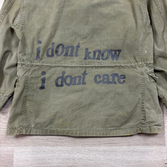 Rare VTG M43 Field Jacket Hooded WW2 Reworked Don't Know Don't Care Men's 34S - Picture 4 of 12